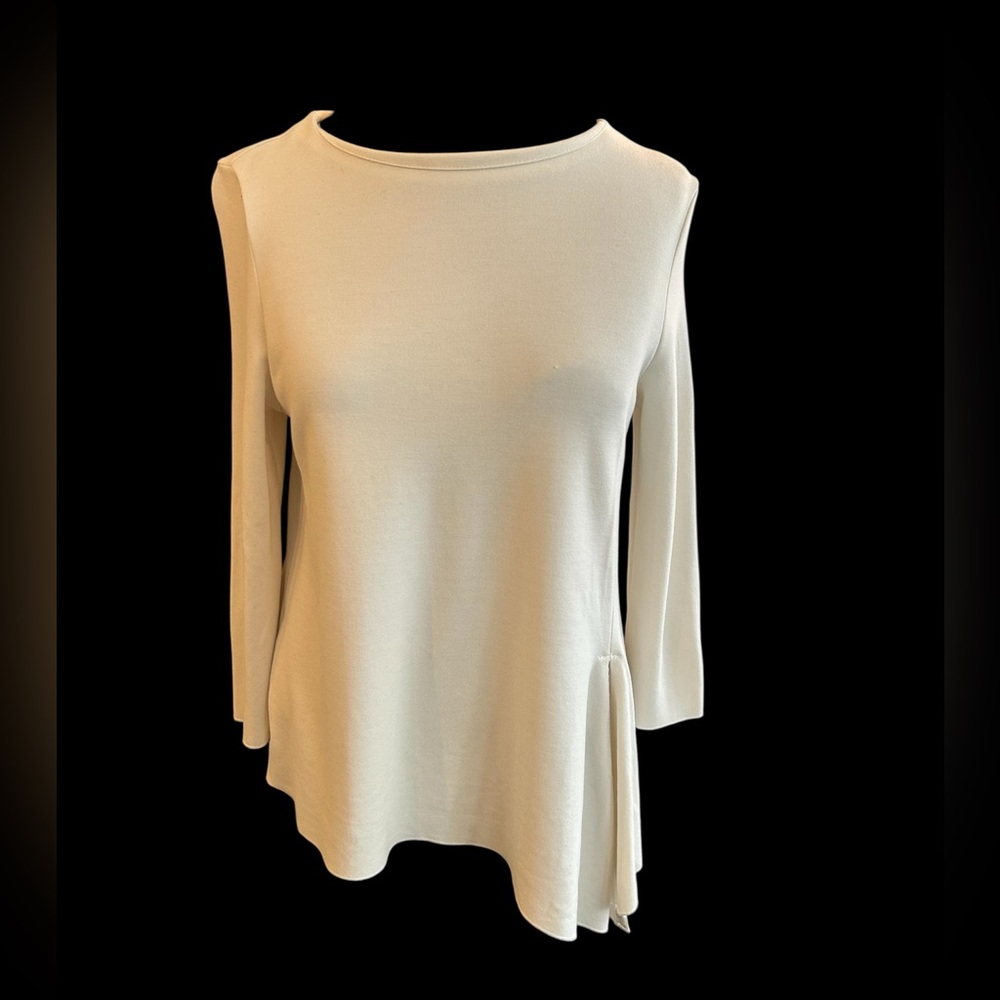 Bimba Y Lola Women’s Cream Long-Sleeve Asymmetric Tunic Top —Art Wear